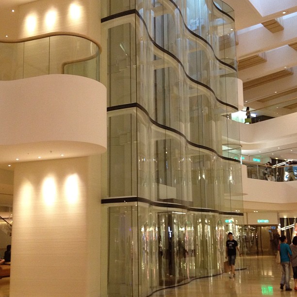 Modern design bank of elevators