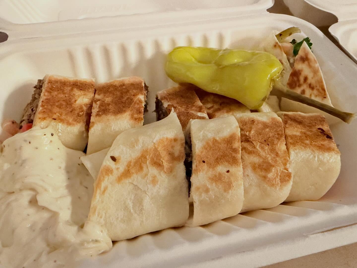 Very tasty #MiddleEasternCuisine #SteakSaj and #CheeseSteakSandwich. Worth a visit if… (2)
