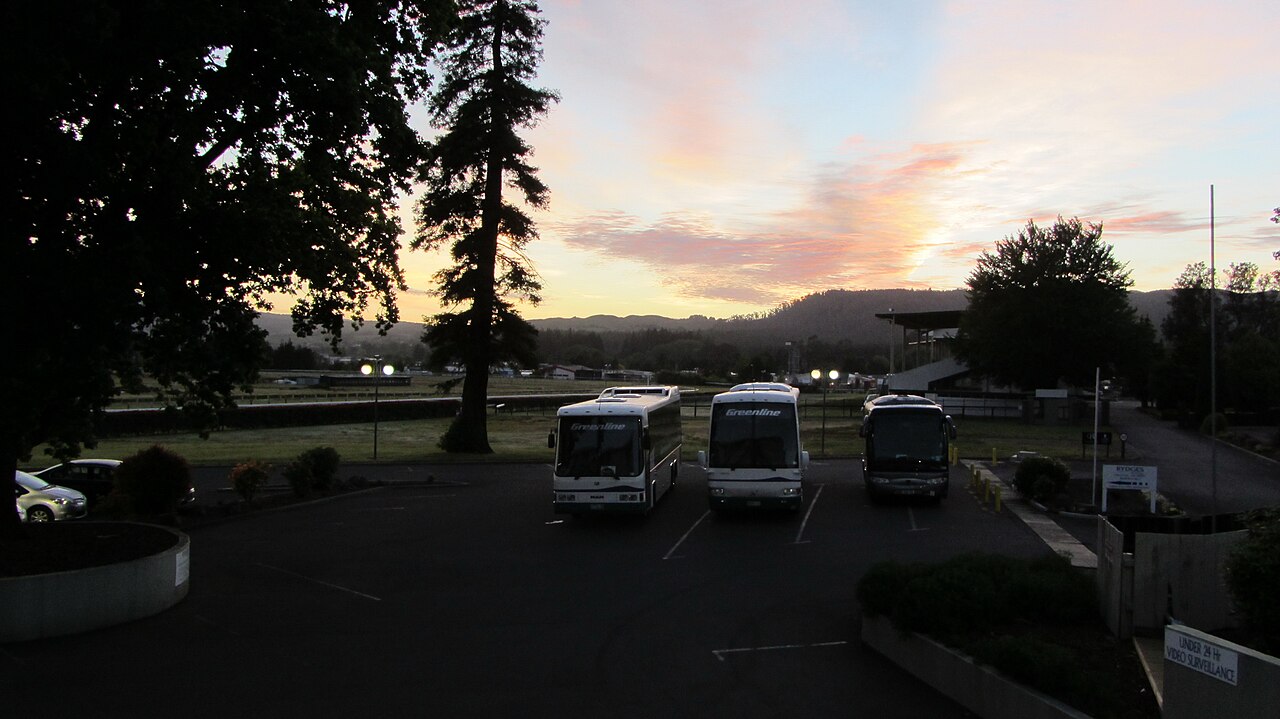 View from Rydges Hotel on Fenton Street in Rotorua