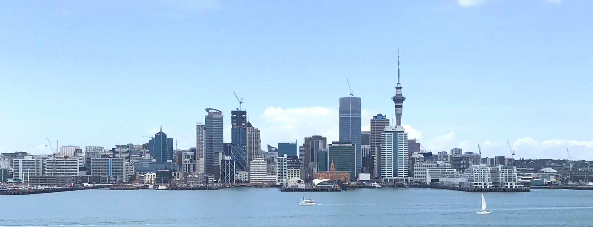 Auckland skyline across the harbour, 2019
